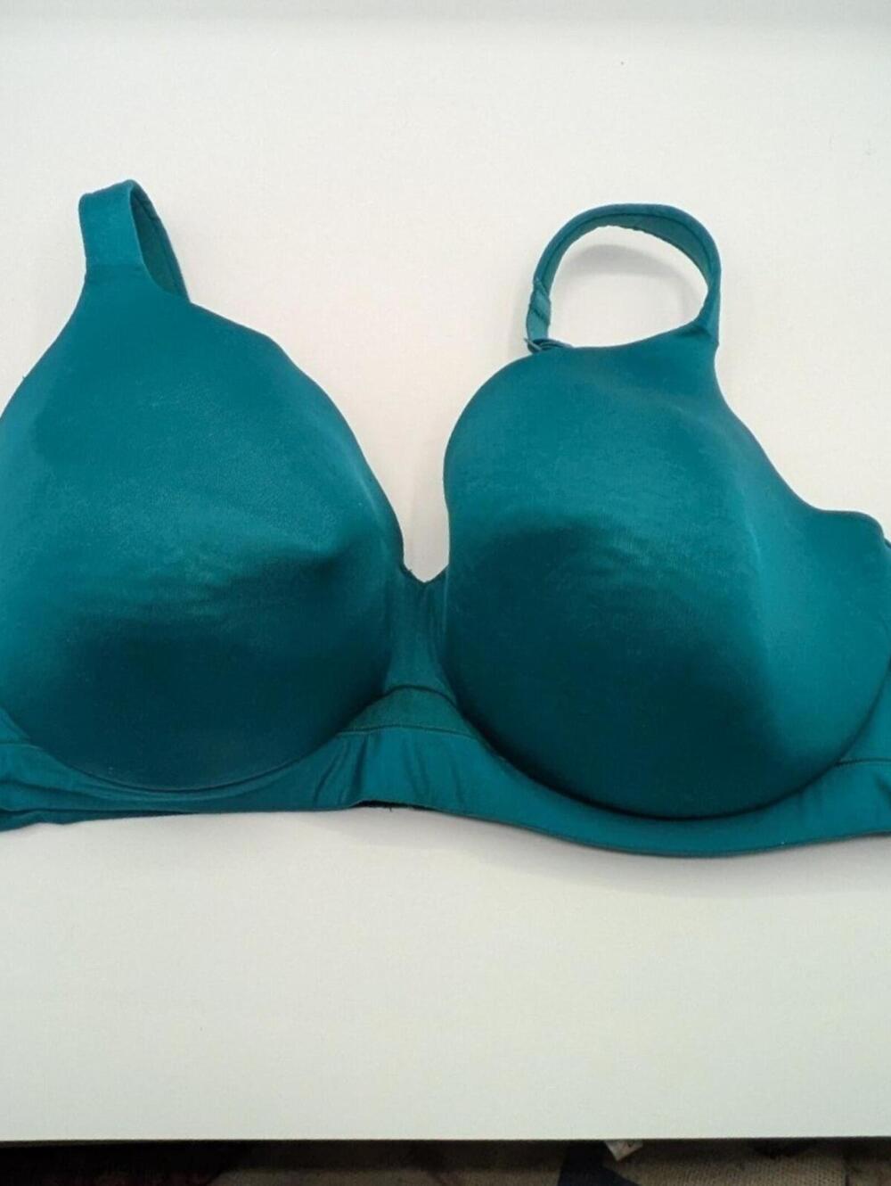Cacique 46D Teal Lightly Padded Balconette Underwire Full Coverage Bra Plus Size
